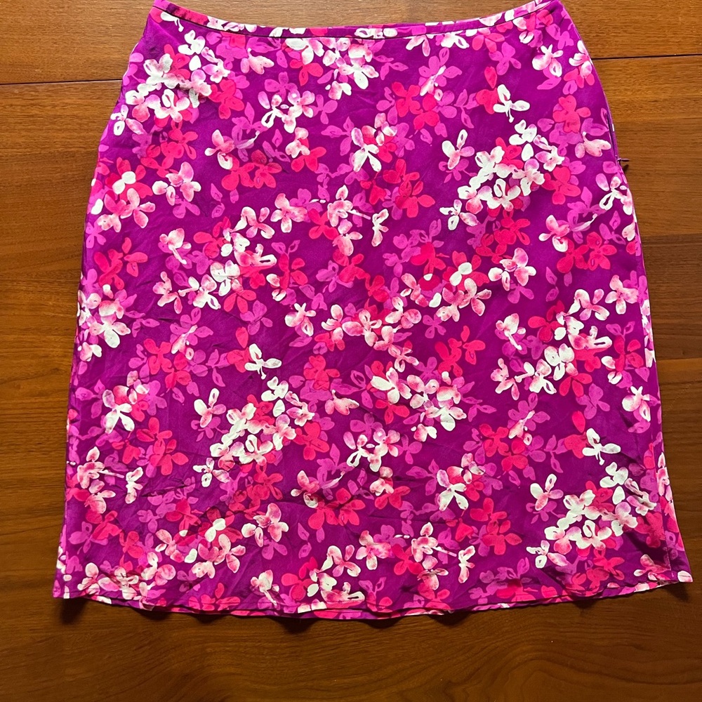 Ann Taylor Vibrant Floral Pencil Skirt